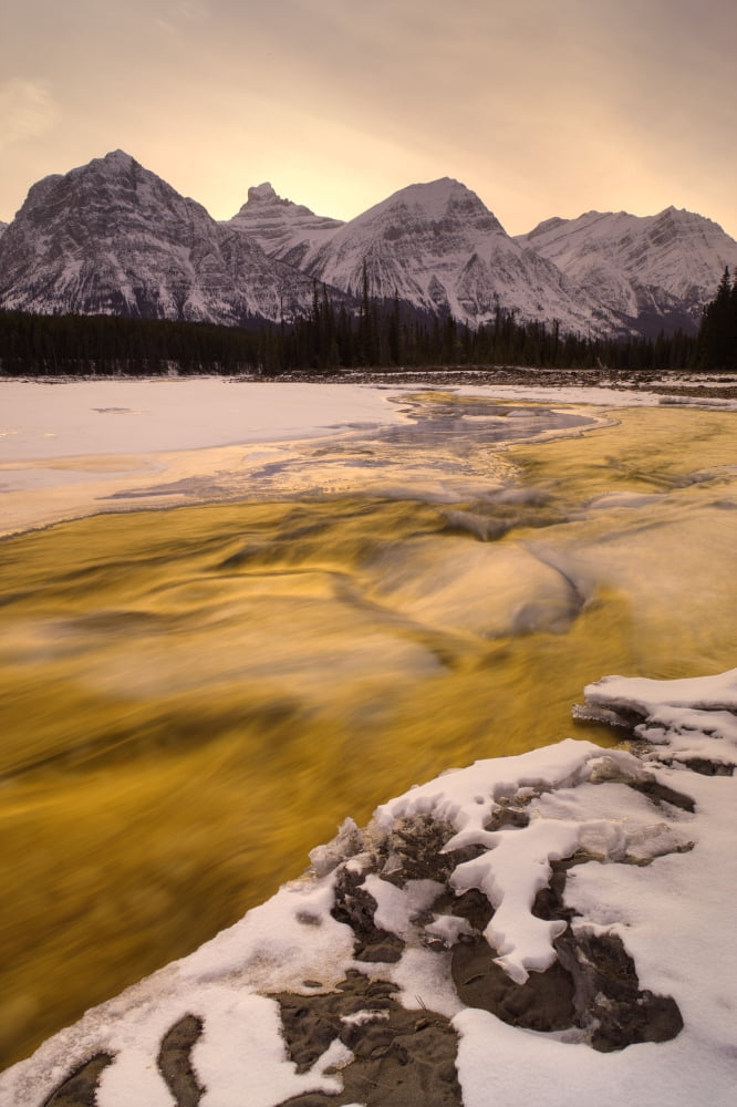 Athabasca River And Mt Fryatt Jasper National Park Alberta Canvas Art - Darwin Wiggett Design Pics (11 x 17)