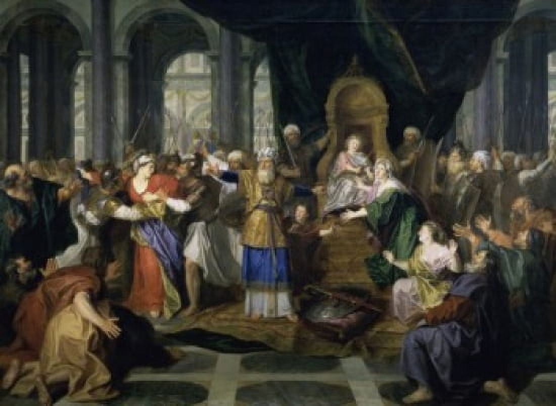 Athaliah Chased from the Temple Charles Antoine Coypel (1694-1752French) Musee du Louvre Paris Canvas Art - Charles Antoine Coypel (18 x 24)