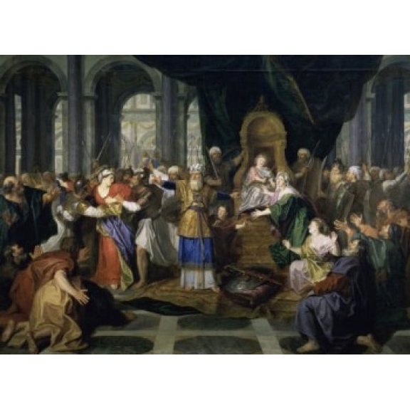 Athaliah Chased from the Temple Charles Antoine Coypel (1694-1752French) Musee du Louvre Paris Canvas Art - Charles Antoine Coypel (24 x 36)