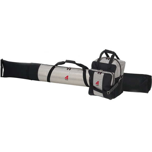 Athalon Athalon Deluxe Two Piece Ski and Boot Bag Combo Set, Silver/Black