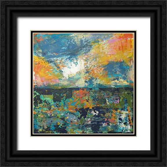 Athas, Vas 12x12 Black Ornate Wood Framed with Double Matting Museum Art Print Titled - Sunset