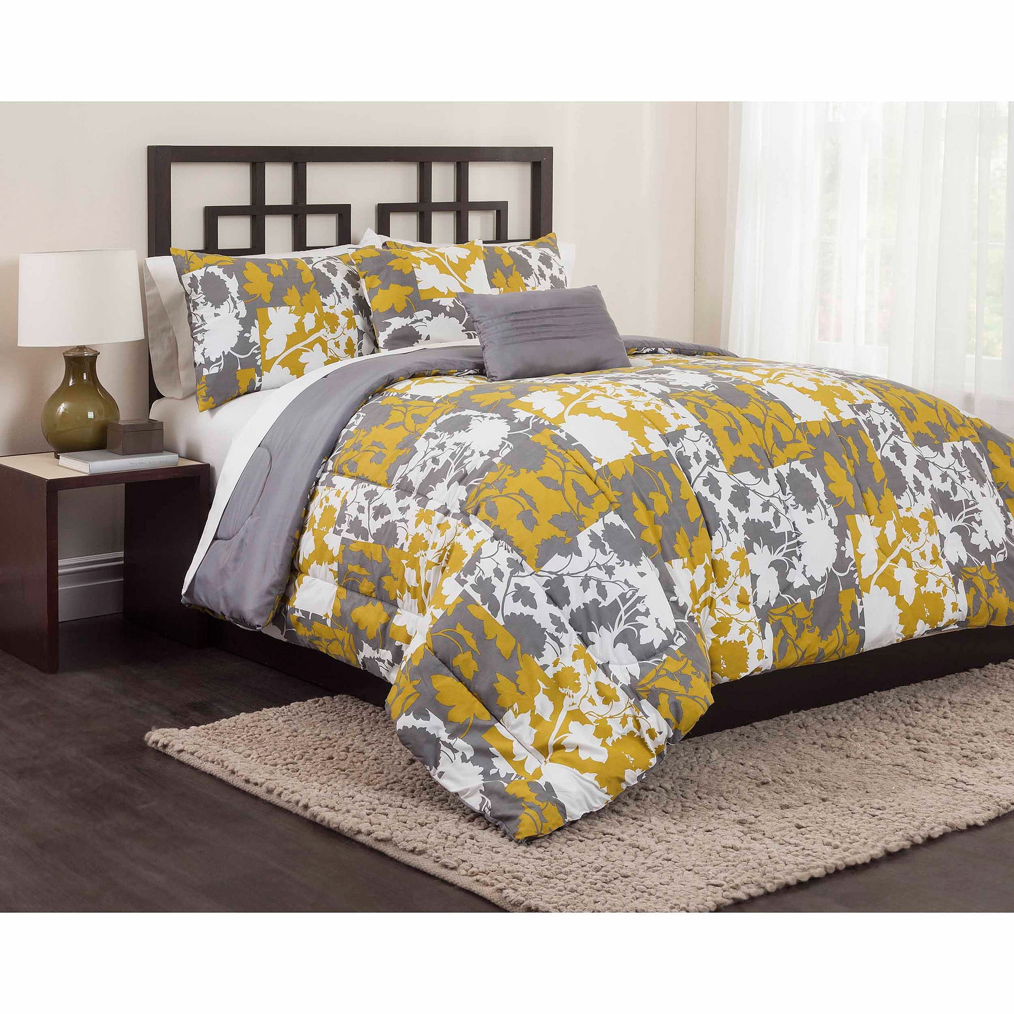Athea 5Piece Bedding Comforter Set, Yellow