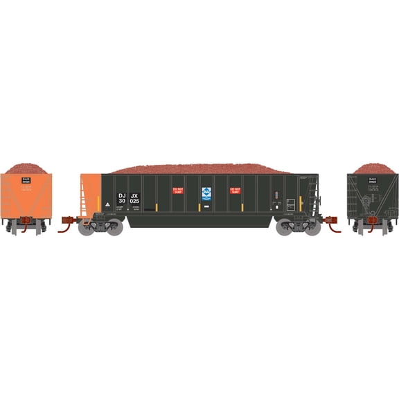 Athearn N ATH Berwick Bathtub Gondola w/Load DJJX Primed For Grime #30025 ATH-1424
