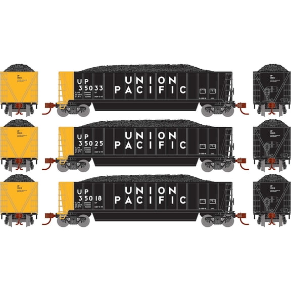 Athearn N ATH Berwick Bathtub Gondola w/Load UP #35018/35025/35033 3 ATH-1411