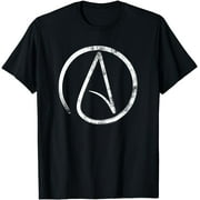 Atheism Symbol Atheist Design Distressed Atheist T-Shirt