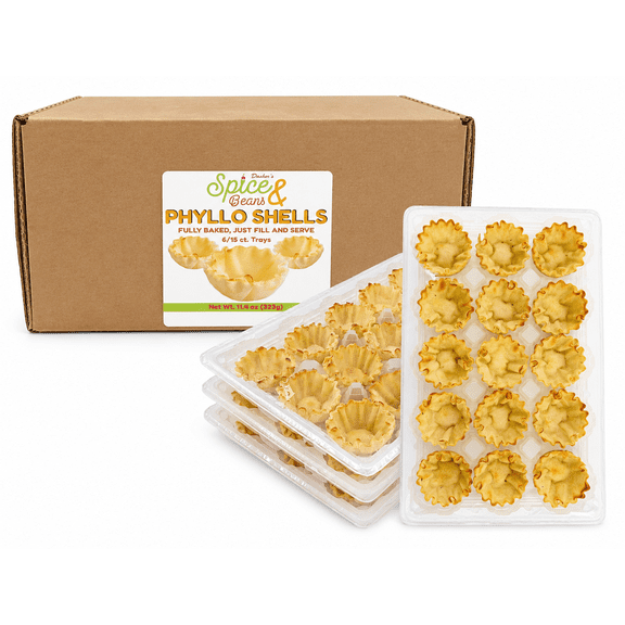 Mini Phyllo Shells 90 Count | Fillo Dough Shells Pastry Cups | Dasher's Spice & Beans