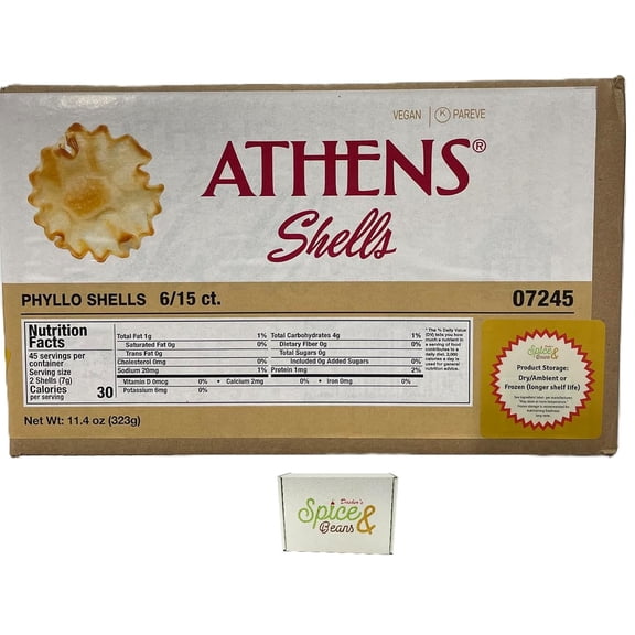 Athen's Mini Phyllo Shells - 6/15ct Trays - Fillo Dough Shells (90 ct Total)