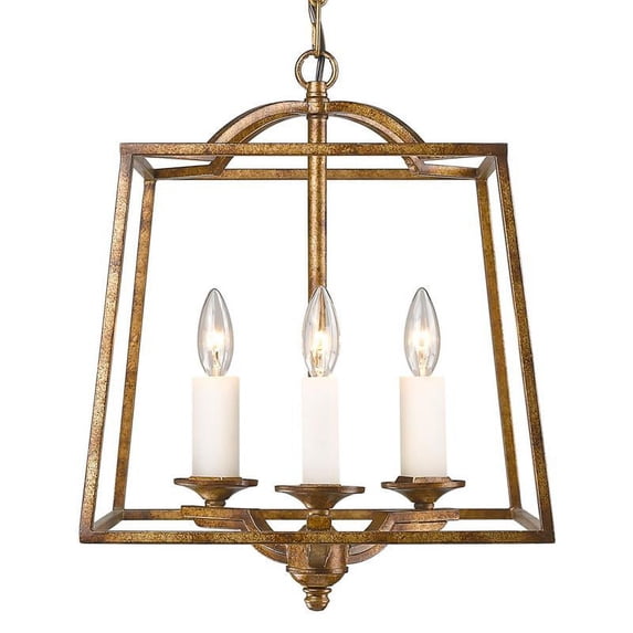 Golden Lighting Athena 3-light Pendant in Grecian Gold