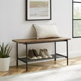 thumbnail image 1 of Athena 40" Wood Bench with Metal Shelf in Rustic Oak, 1 of 8