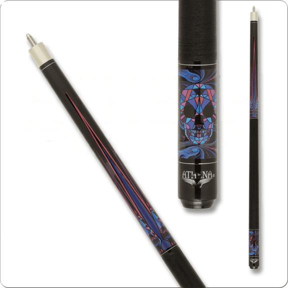 Athena ATH55 Blue Kaleidoscope Skull Pool Cue Billiard Stick Billiards Cues