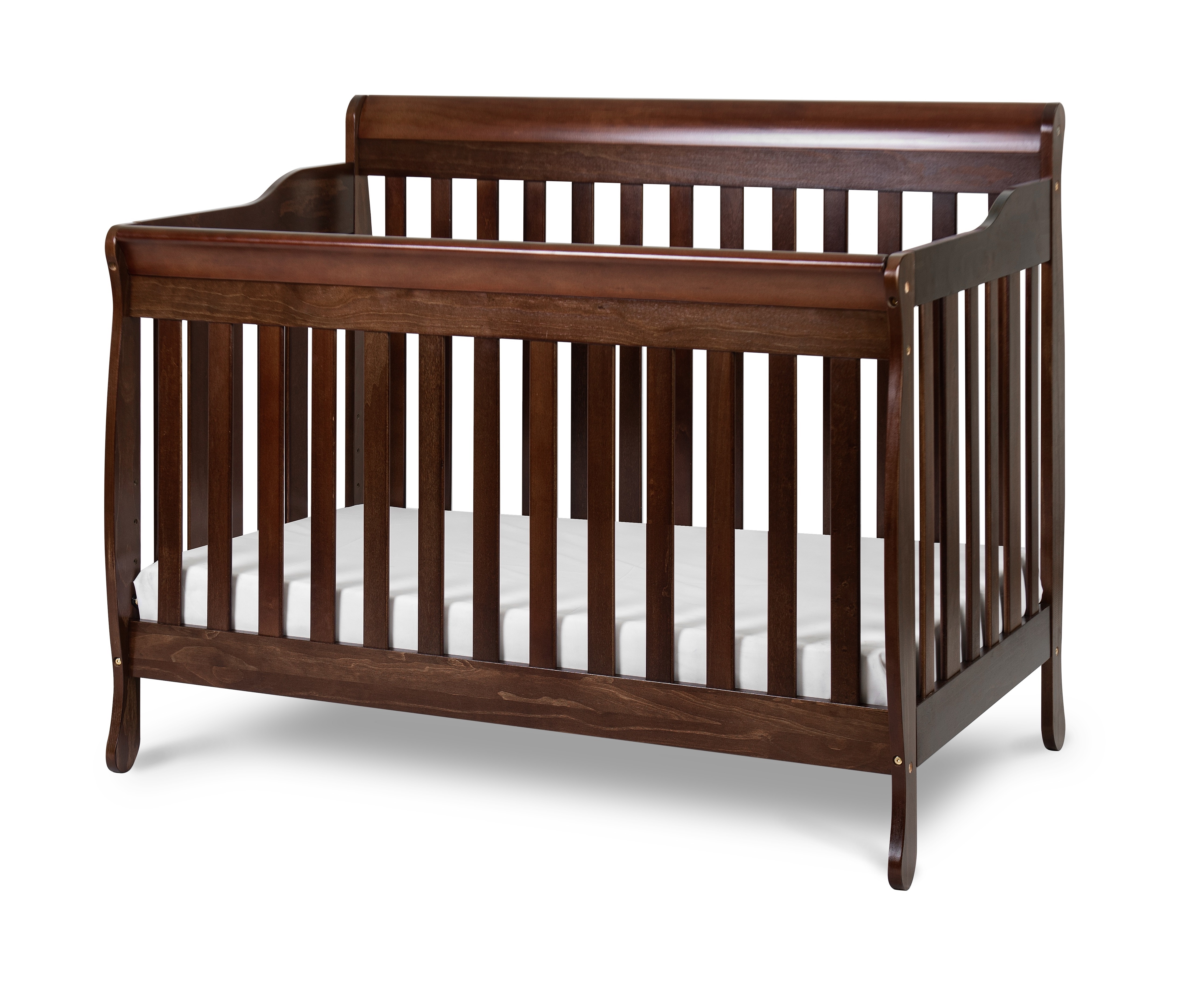 Athena Alice 4 in 1 Solid Wood Convertible Crib with Guardrail in