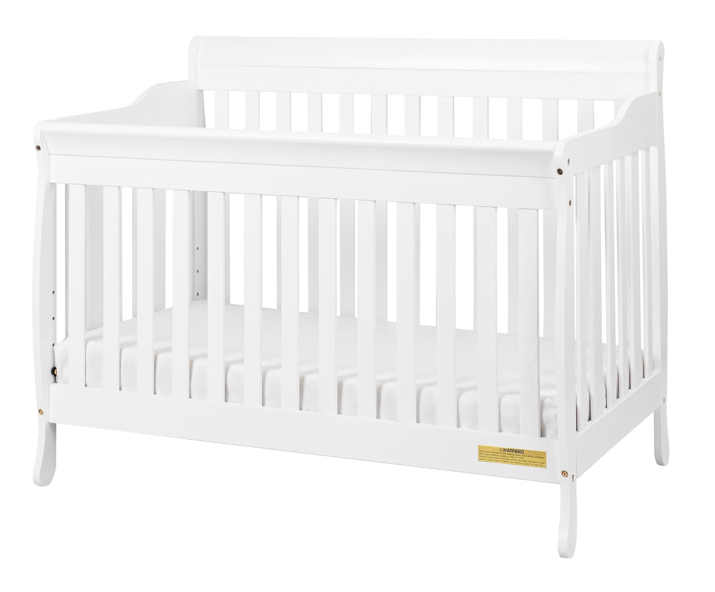 AFG Baby Furniture Alice 4-in-1 Convertible Crib with Toddler Guardrail White