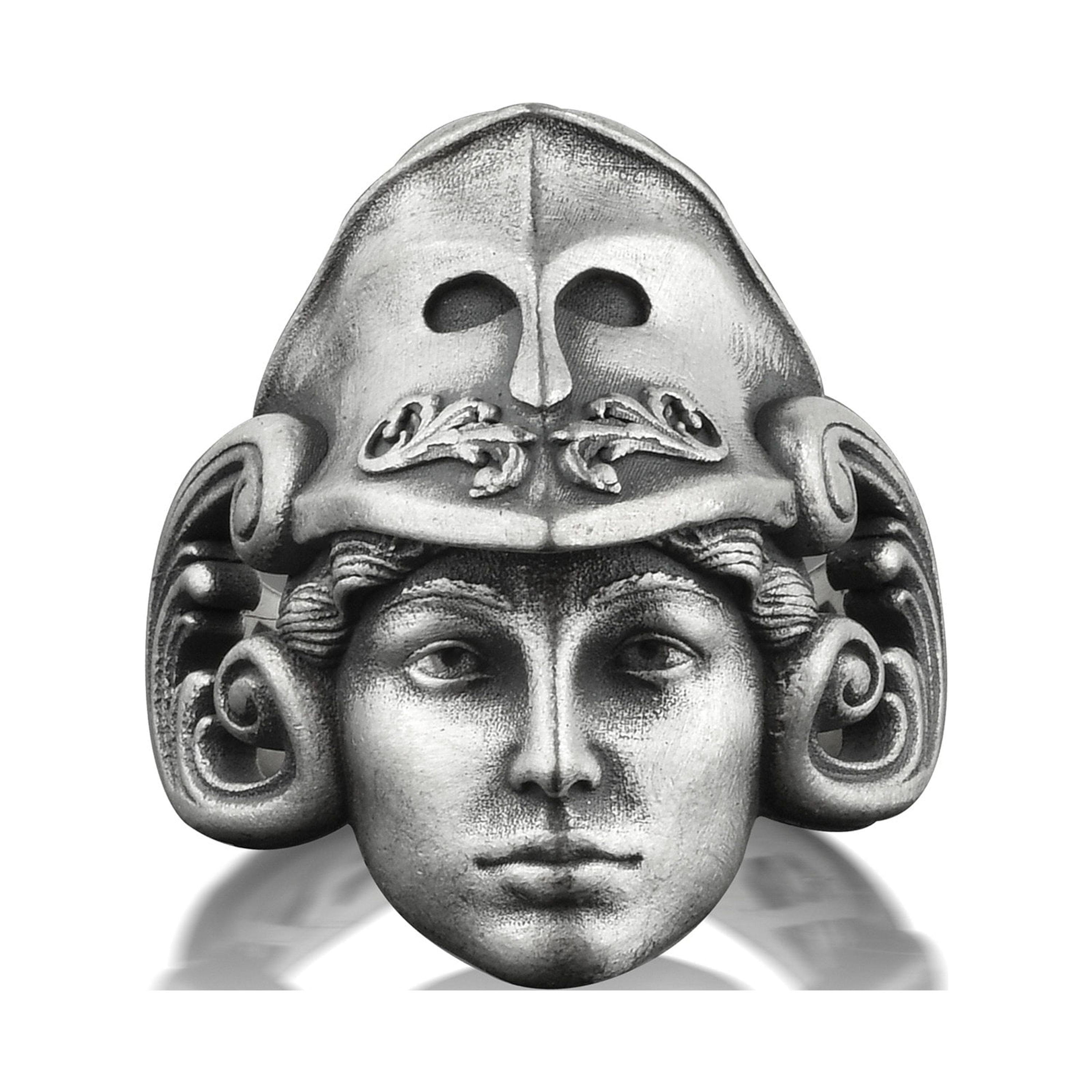 Athena Ancient Greek Goddess Ring, Sculptural Ring in Oxidized Sterling