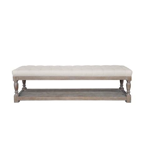 Athena Bench in Black Off White