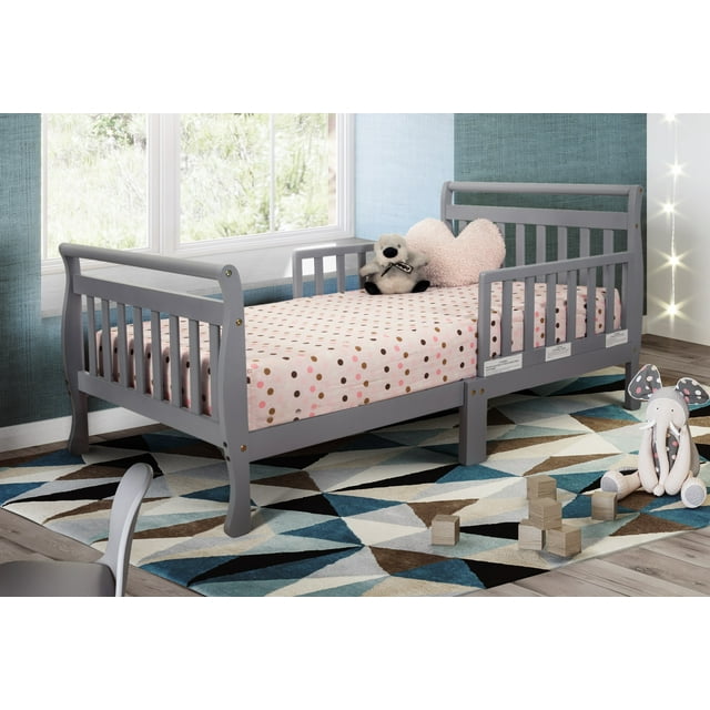 Athena Classic Sleigh Toddler Bed, Gray