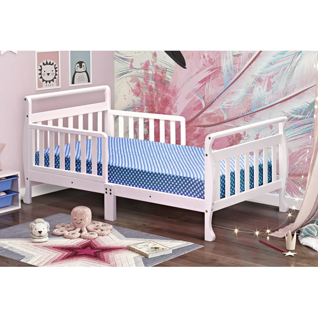 Athena Classic Sleigh Toddler Bed, White