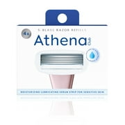 Athena Club Women's Blade Refills - 4 Count, 5-Blade Razor Refills, Moisturizing Serum Strip