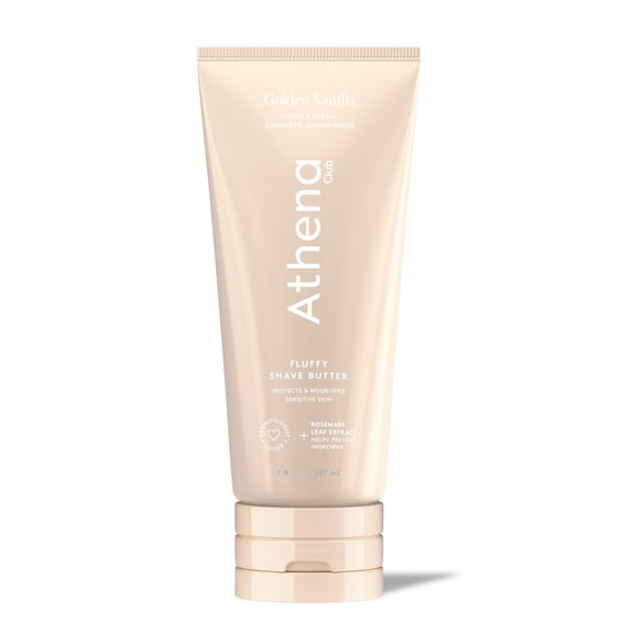 Athena Club Fluffy Shave Butter - Women's Shaving Cream, All Skin Types, 7 Fl Oz, Golden Vanilla