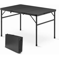 Athena Collection Foldable Camping Table, 47" Aluminum Outdoor Folding Camp Table with Mesh Layer Telescopic Legs and Carry Bag, Lightweight and Portable for Outdoor Camping Picnic Grilling, Silver