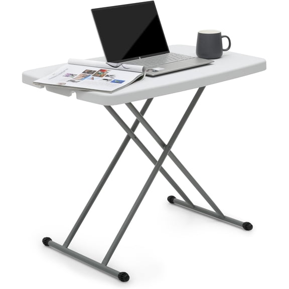 Athena Collection Folding TV Tray Couch Table 29 Inch Wide with 4 Height Adjustable, Portable Small Folding Table Dinner Tray Laptop Table for Living Room Small Space for Eating on Bed Sofa Couch