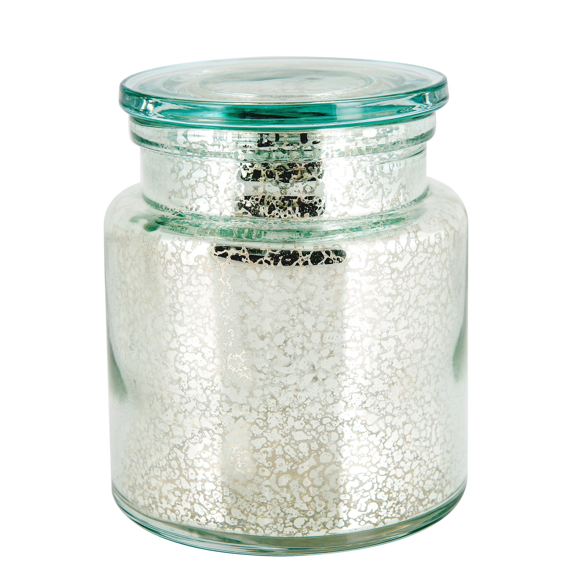 Athena Turquoise Blue and Silver Mercury Glass Cotton Ball Jar