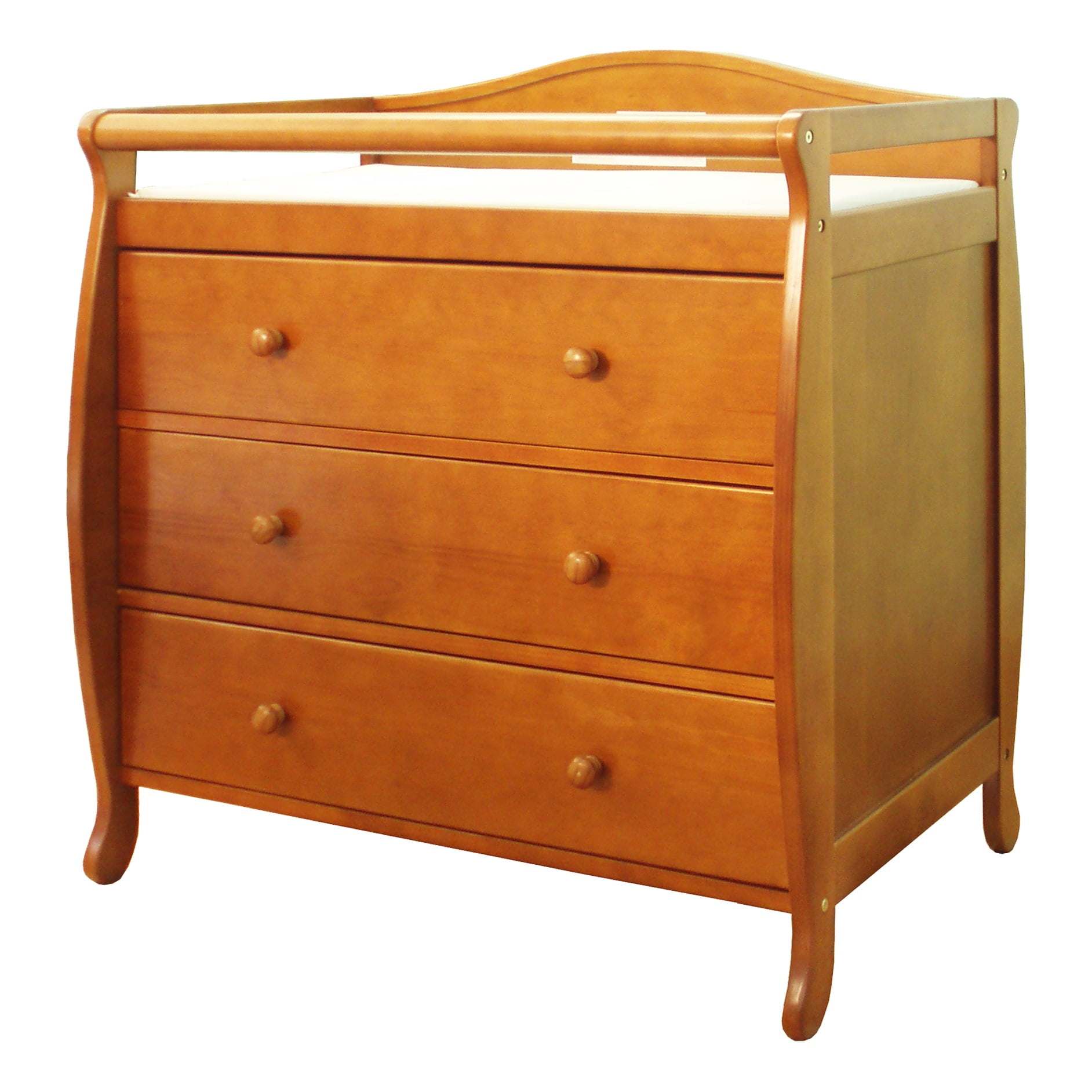 Pecan Oak 3-Drawer Changing Table with Safety Strap