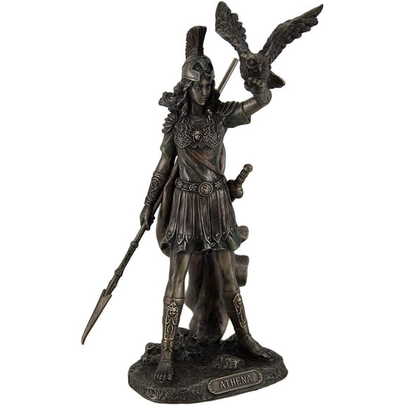 Veronese Design Athena Greek Goddess of Wisdom and War Resin Statue Bronze Finish 8 In