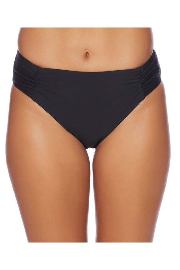 - Hey There Stud Shirr Side Hipster Bikini Bottom Black Size 16