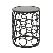 Athena Indoor Modern 16 Inch Ceramic Tile Side Table, Grey Finish