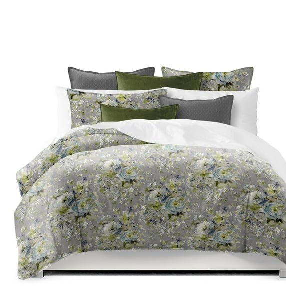 Athena Linen Heather Gray Comforter Set Queen