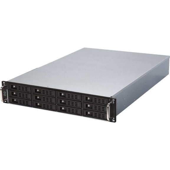 Athena Power RM-2U2123HE12 12Gb/s 2U Hot-Swap 12-Bay E-ATX Rackmount Server Chassis w/ 12 Gbps Mini-SAS Backplane Supports 12 x 3.5" or 2.5" SAS / SATA SSD / HDD - Support E-ATX (12" x 13") M/B - Supp