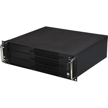Athena Power RM-3U300PR80U2 Black Brushed Aluminum Front Bezel / 1.2mm SECC 3U Rackmount Server Case 2U 800W IPC Power supply 3 External 5.25" Drive Bays
