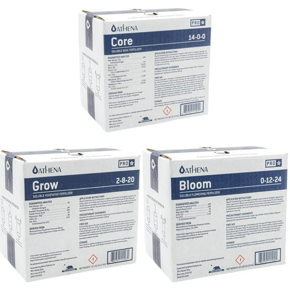 Athena Pro Core Three Part Nutrient Mix = Grow, CORE & Bloom 10lbs