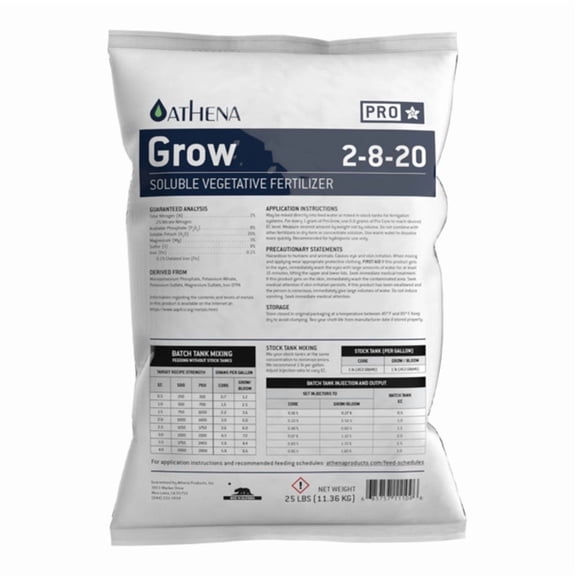 Athena Pro Grow Water Soluble Vegetative Fertilizer 25lb