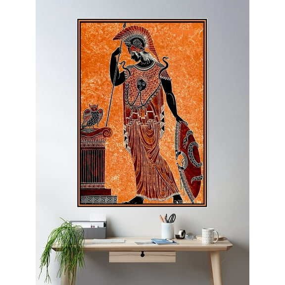 Athena : Vintage Greek Goddess Of War Print Poster Wall Art, Modern Wall Decor For Living Room Bedroom, 8x12 UNFRAMED