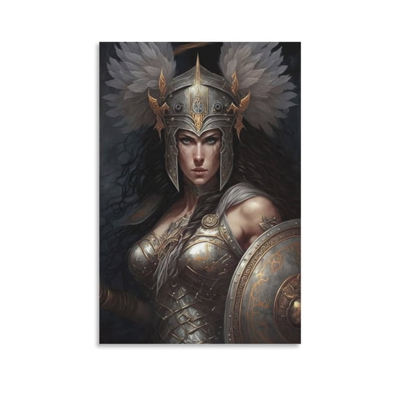 Athena Warrior Greek Mythology Poster Artworks Picture Print Poster Wall Art Painting Canvas Gift Decor Home Posters Decorative 08x12inch(20x30cm)