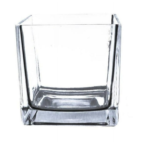 Athenas Garden CG-SQ5 5 in. Cube Glass Container, Clear