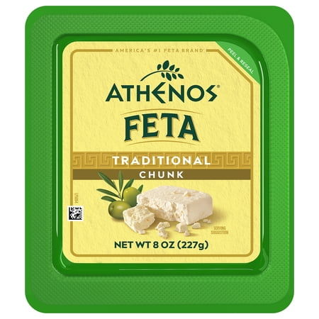 Athenos Traditional Feta Cheese Chunk, 8 oz (Refrigerated)
