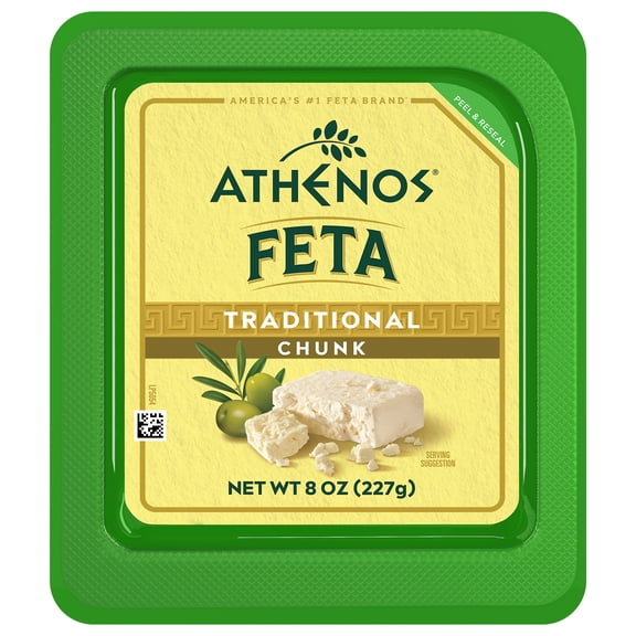 Athenos Traditional Feta Cheese Chunk, 8 oz (Refrigerated)
