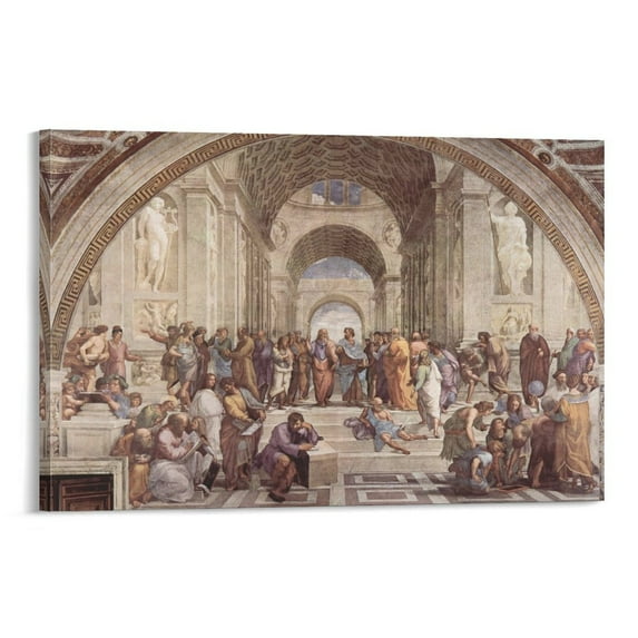 Athens Art School Raphael Painting On Canvas Wall Art Poster Scroll Picture Print Living Room Walls Decor Home Posters 20x30inch(50x75cm)