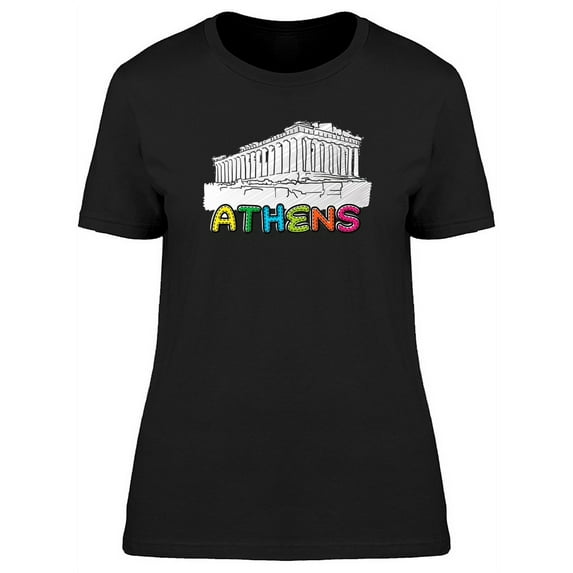 Athens B&W Landmark T-Shirt Women -Image by Shutterstock, Female Medium
