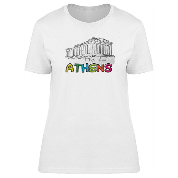 Athens B&W Landmark T-Shirt Women -Image by Shutterstock, Female Small