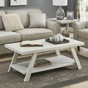 Athens Contemporary Wood Shelf Coffee Table