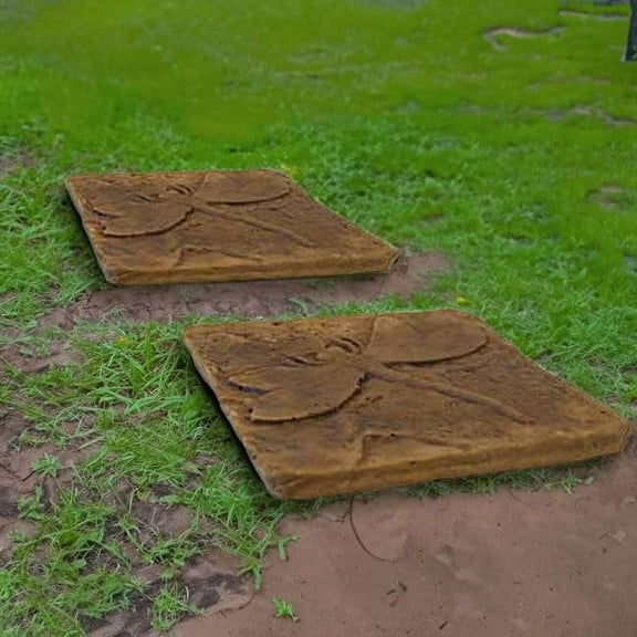 Athens Dragonfly Stepping Stones, Autumn Wheat, Pack of 2