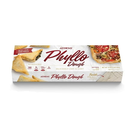 Athens Frozen Phyllo Dough Pastry Sheets for Baking, 16 oz Box