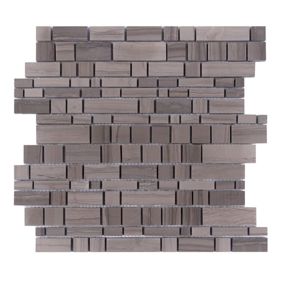 Athens Gray Multi-Square 12-in x 12-in Honed Mosaic Wall Tile( 5 sq. ft. /Box )