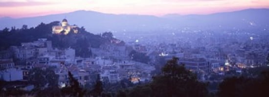 Athens Greece Canvas Art - Panoramic Images (36 x 13)