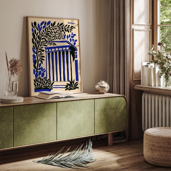 Athens Greece Retro Architecture Unframed Paper Print