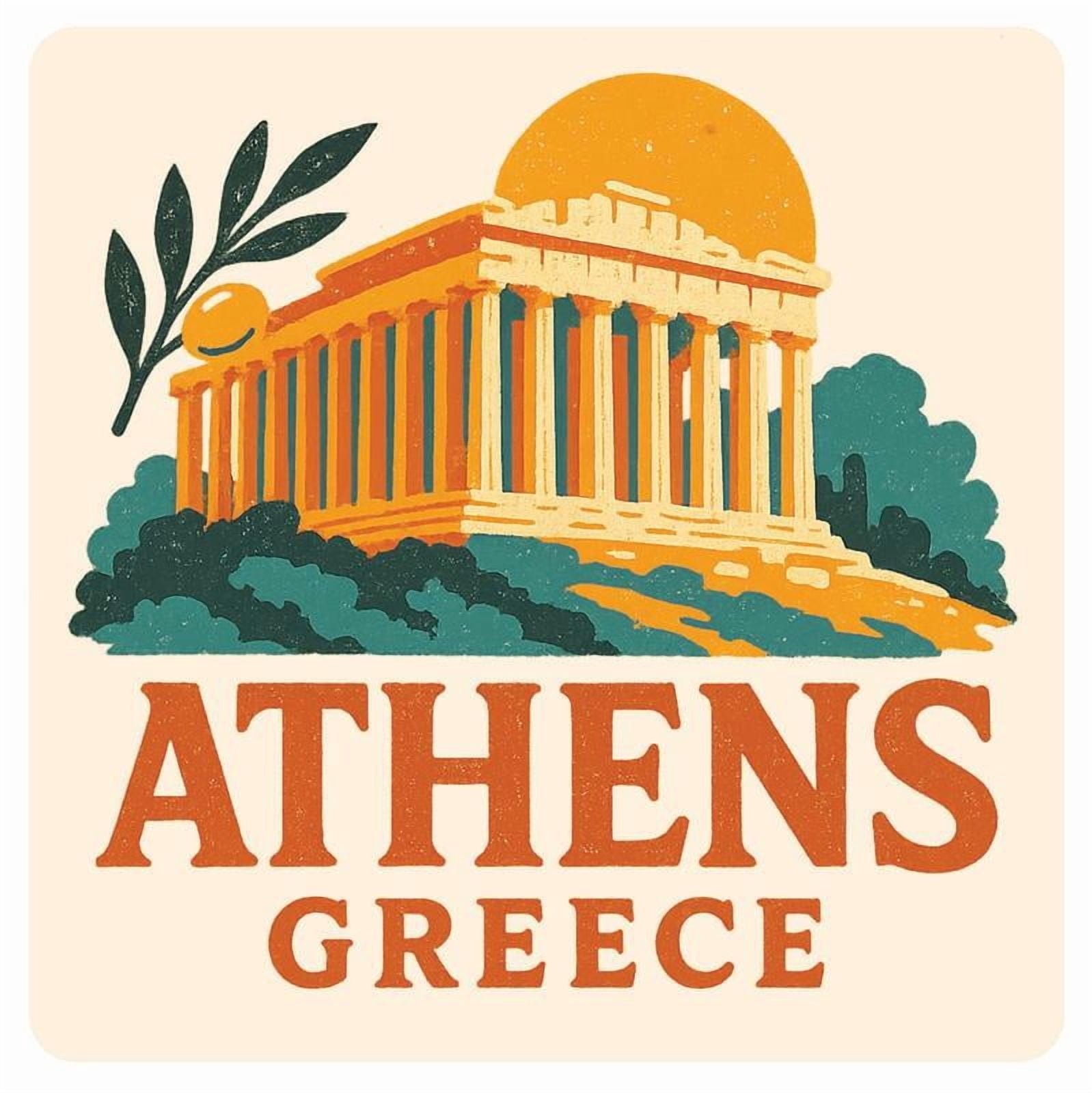 Athens Greece Vintage Design Souvenir Decorative Vinyl Decal Sticker 4 ...