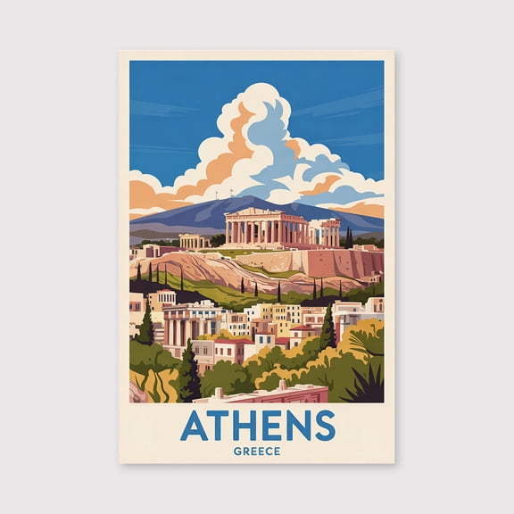 Athens Travel Print Canvas Wall Art, Athens Greece Wall Hanging Home Decoration Athens Canvas Art, Wall Art Print Canvas Athens Greece Wall Canvas Art,-1WN3405